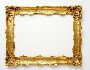 Ornate Golden Frame with Intricate Design and Texture