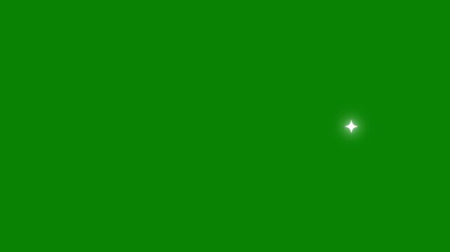 sparkling stars Shine animation,glowing light effect, retro shine movement,dazzling glowing stars, magical twinkling stars,glitter animation on green screen background.4K
