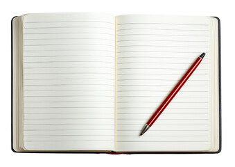 Open diary page with lines and doodles isolated on a white background (second variation)