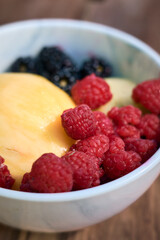Fresh mojito ingredients in a white bowl