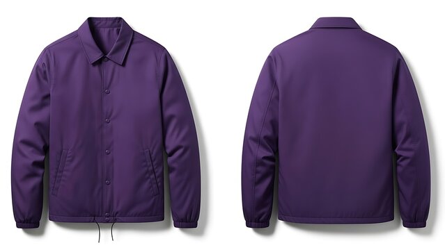 3D mockup of a violet color Man Coach Jacket