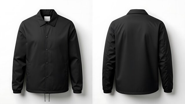 3D mockup of a black color Man Coach Jacket