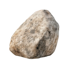 Fototapeta premium A textured. irregularly shaped rock sits prominently on a clean. white background. its natural patterns and colors. ideal for use in nature-themed projects or educational materials