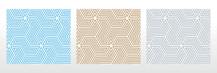 Set of abstract geometric patterns. Seamless vector backgrounds. Colored ornaments Graphic modern patterns Simple lattice graphic design