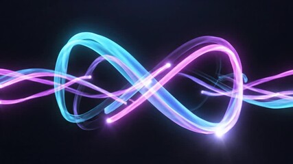 Luminous ribbons dance against the darkness - Powered by Adobe