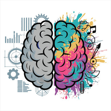 Creative Brain Learning Vector Illustration,Knowledge and Innovation Concept Vector,Artificial Intelligence Education Vector Design,Brain and Books Learning Concept Illustration,Smart T.