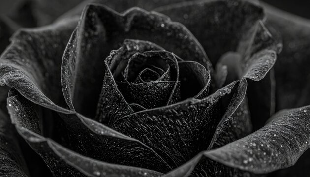 A striking grayscale image of a rose, focusing on the flower's form and deep shadows.