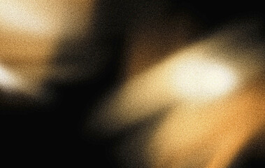 Grainy light leaks backdrop layer, shimmering golden noise texture, black banner background