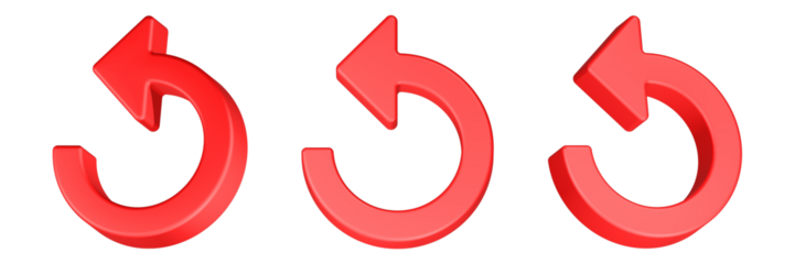 3d rendering icon reload red color