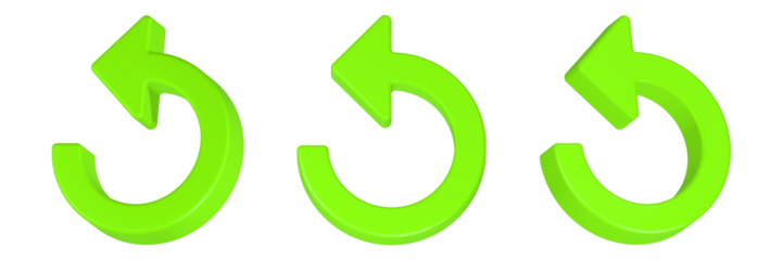 3d rendering icon reload green color