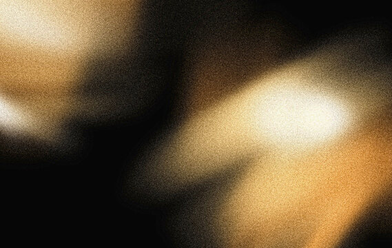 Grainy light leaks backdrop layer, shimmering golden noise texture, black banner background