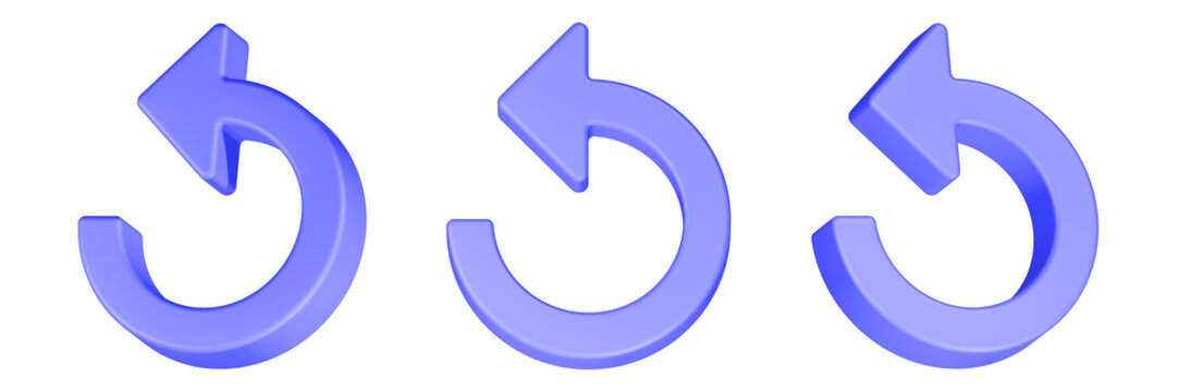 3d rendering icon reload blue color