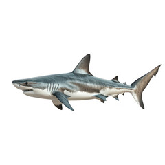 Obraz premium A realistic depiction of a shark swimming gracefully in an underwater environment. its powerful physique and natural colors. ideal for educational or marine-themed projects