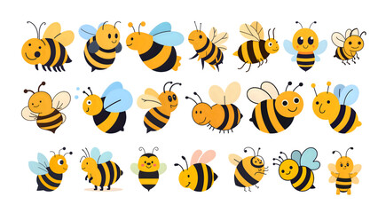 Fototapeta premium set of funny cartoon bee 
