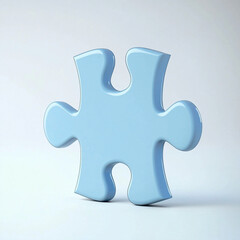 Obraz premium Glossy Blue Puzzle Piece on Light Background for Creative Concepts