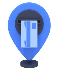 3D Render of Card Payment Location Pin