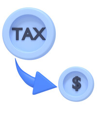 3D Render of Tax Payment Concept