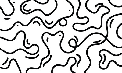 Abstract noodle pattern. Graphic spaghetti background with yellow ramen noodles. Isolated vector illustrations on white background. EPS 10 .