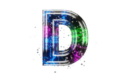 Colorful digital letter d