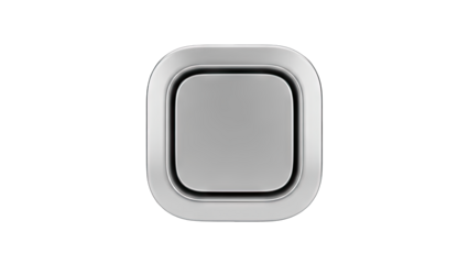 Modern Silver Button Isolated on White Background