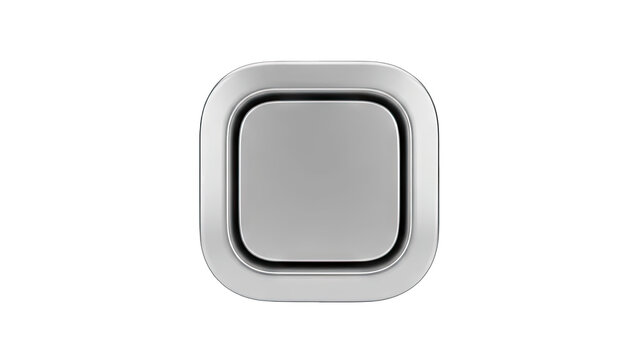 Modern Silver Button Isolated on White Background