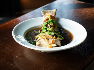 steamed fish in soy sauce