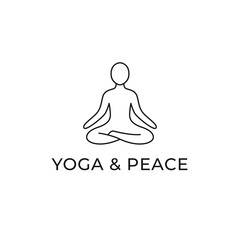 yoga peace sign icon vector design template