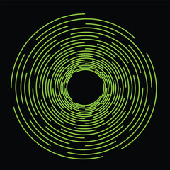 green spiral vector design on black background