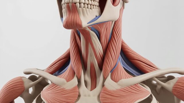 Realistic 3D Animation of Human Neck and Shoulder Musculature