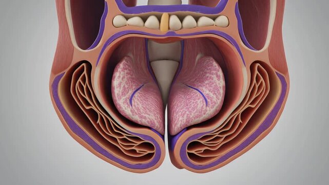 3D CGI Animation of Human Male Throat Anatomy