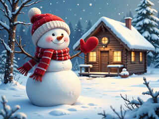 Obraz premium snowman in the snow