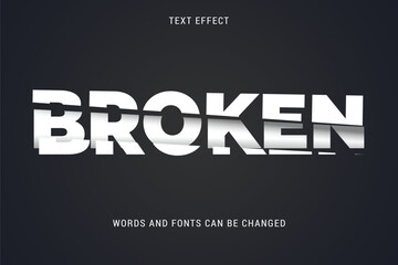 Broken text effect editable eps cc