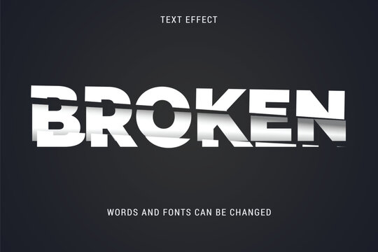 Broken text effect editable eps cc