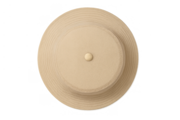 Beige pith helmet, also known as a safari or sun hat, shown from a top-down perspective, protecting from sun exposure
