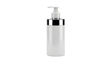 White soap dispenser bottle isolated on transparent background