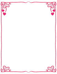 Obraz premium Valentine Clipart Borders - Valentines Day Clip Art, Doodle Heart Frames