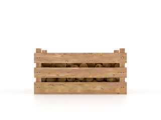 Wooden crate with kiwis