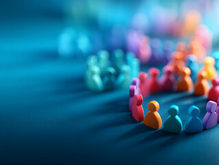 Supportive circle of colorful figures representing group therapy concept, fostering connection