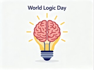 World logic day, brain in a lamp 