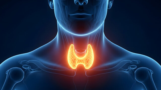 Glowing Thyroid Gland Medical Concept Illustration