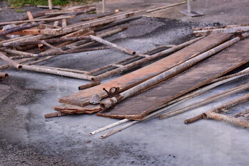 Steel Scaffolding, Construction Scaffolding Metal Framework Industrial Structure Building Site