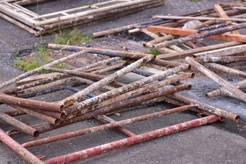 Steel Scaffolding, Construction Scaffolding Metal Framework Industrial Structure Building Site