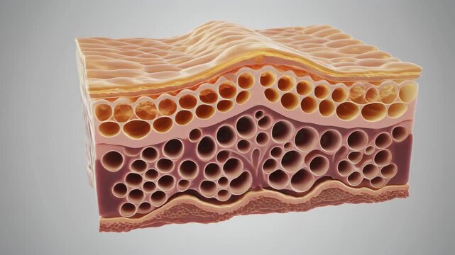 3D CGI Render of Human Skin Cross-Section