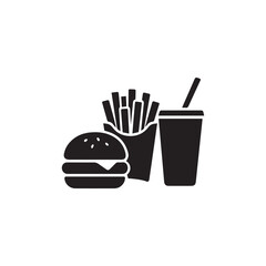 Fast food icon design, logo. Symbol illustration set
