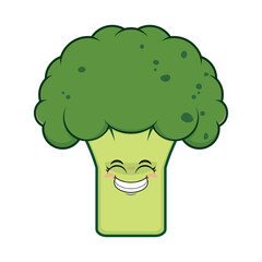 broccoli smile face cartoon cute