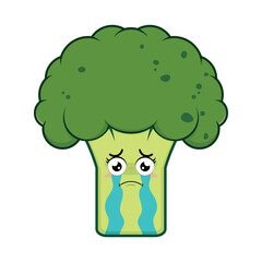 broccoli crying face cartoon cute