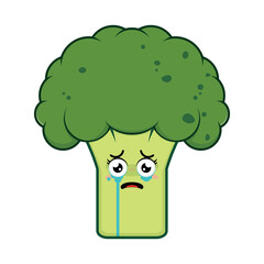 broccoli crying face cartoon cute