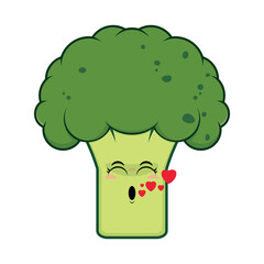 broccoli whistling love face cartoon cute