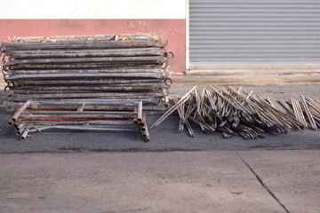 Steel Scaffolding, Construction Scaffolding Metal Framework Industrial Structure Building Site