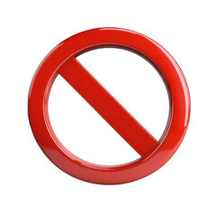 Fototapeta premium Prohibition symbol red circle with diagonal bar on transparency background, warning sign